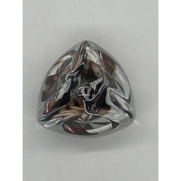 Harry Boyer Glassworks Beautiful with Earth Tones, Signed Paperweight by Harry B - Picture 7 of 11